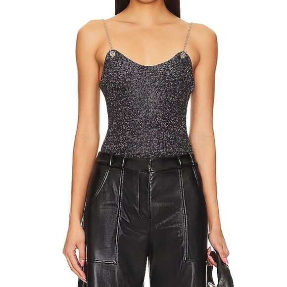 Sav Chain Strap Bodysuit in Gunmetal Silver superdown 📦 - Picture 7 of 8